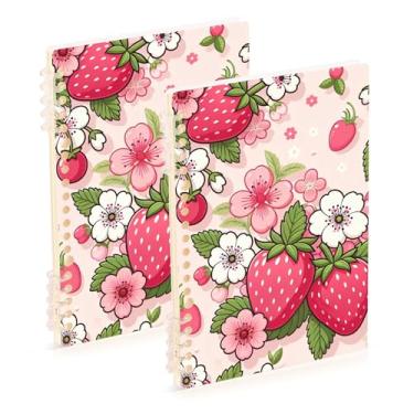 Imagem de Burbuja Cadernos com nome, papel pautado universitário A5 com 60 folhas, fichário para escritório, 2 unidades