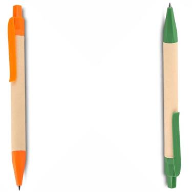 Imagem de Caneta Esferográfica Retrátil com Touch Screen, Azul, Corpo Plástico Cilíndrico, Grip Emborrachado, Ponta Fina 0.7mm, para Escrita em Papel, Moderna (Laranja e Verde;)