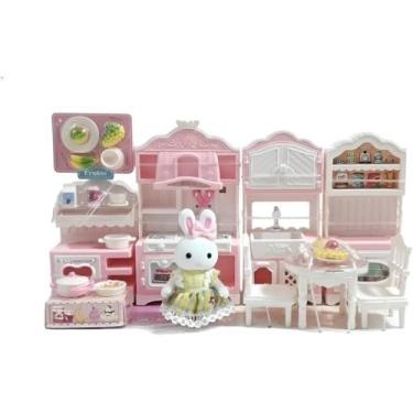 Imagem de Conjunto Brinquedo Cozinha Modulada Infantil Rosa com Boneca, Acessórios de Cozinha, Conjunto de Móveis, Brinquedo Educativo para Crianças 3+ Anos