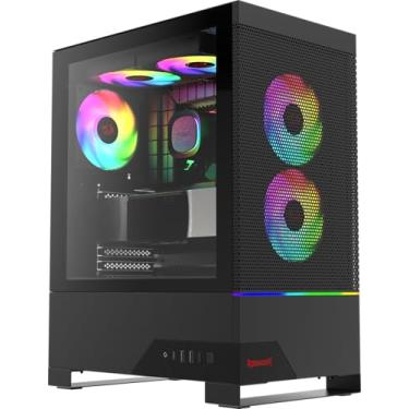 Imagem de Gabinete Gamer Redragon Carbon RGB Preto Sem Fans Fibra de Carbono CA-610B