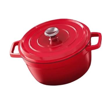 Imagem de Panela Redonda Caçarola Ferro Fundido Esmaltada panela ferro fundido esmaltada(VERMELHO | 26CM)