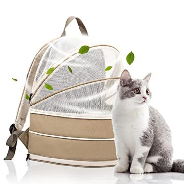 Imagem de Mochila Porta-Gato Plegável com Malha Respirável Bolsa de Viagem para Pets Leve e Totalmente Ventilada Gatos Cães Pequenos