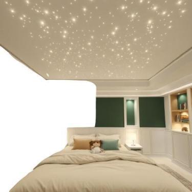 Imagem de Kit Mix Fibra Ótica Estrelado Branco 150 Pontos Iluminação - Estrelas 
