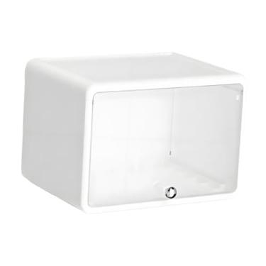 Imagem de Fenteer Caixa organizadora de mesa, expositor de cosméticos, compacta, moderna, com tampa articulada, ideal para guardar artigos de papelaria na sala de estar