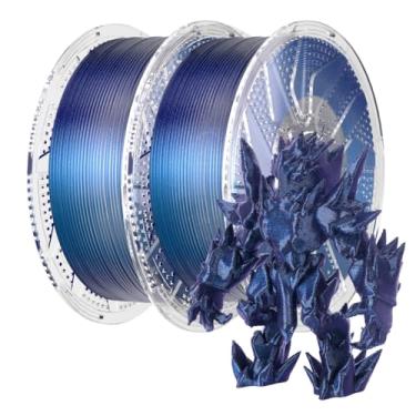 Imagem de Chitu Systems Filamento de impressora 3D Conjure Chameleon PLA, filamento azul galáxia brilhante de 1,75 mm, muda de cor com luz, 2 kg/4,4 lb