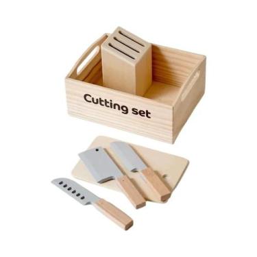 Imagem de Conjunto De Cozinha De Brinquedo De Madeira Com Acessórios De Alimento