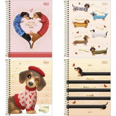 Imagem de Caderno Colegial Brownie DOG TREND 1X1 60 Folhas Capa Dura  Pacote com