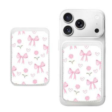 Imagem de Porta-cartão magnético para iPhone, capa fina de couro PU, capa para cartão, capa traseira para cartão, acessório de telefone fofo