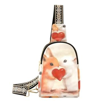 Imagem de CEBUGI Coelho pequena bolsa tiracolo feminina de couro, pochete transversal para trilhas, viagens ao ar livre