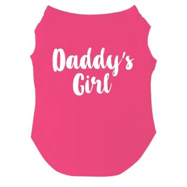 Imagem de Camiseta de cachorro Daddy's Girl Dia dos Namorados para filhotes, brinquedos e raças grandes (rosa choque, 4GG 5)