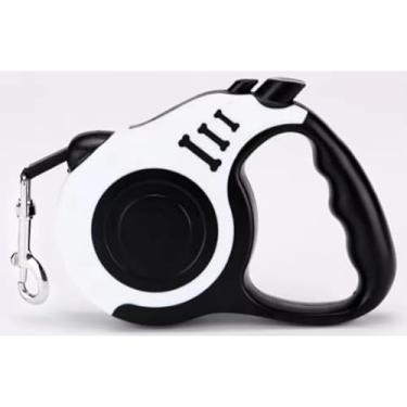 Imagem de Coleira Guia Retrátil 5 Metros Pets Cachorro Cães Gatos Resistente Com Trava Até 11.33kg(Branco,5 Metro)