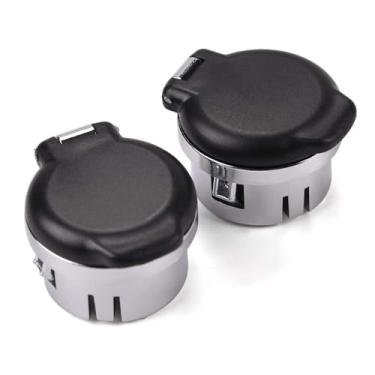 Imagem de PIT66 Tampa de tomada de tomada Retentores de painel de painel Retentor de isqueiro, compatível com Chevy Silverado GMC Sierra 2007-2013 (12v Power 2PCS)