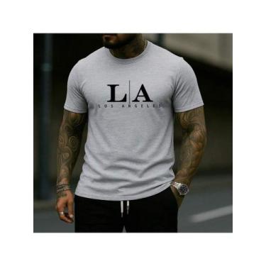 Imagem de Camiseta Básica Algodão Premium Camisa Estampada Los Angeles LA lançam