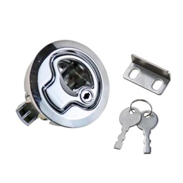 Imagem de Fechadura de porta de controle de caixa de distribuição de armário com alça embutida 1 peça (brilhante com trava)