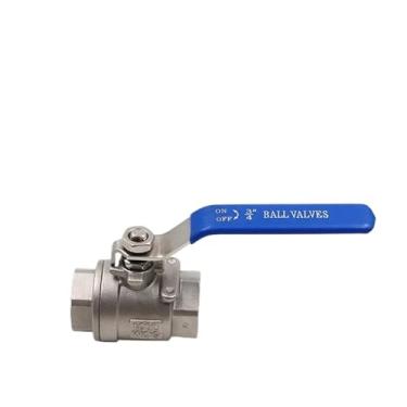 Imagem de BSPT 1/4 3/8 1/2 3/4 1 1-1/2 polegada fêmea de aço inoxidável SS304 2P válvula de esfera de porta completa com cabo de vinil válvulas de rosca 1 peça (3/20.3 cm)