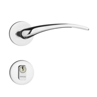 Imagem de Fechadura Externa Classic 40mm Pado Cromada Roseta Redonda