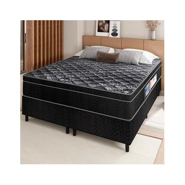 Imagem de Cama Box Queen Portobel + Colchão Queen Portobel Diplomata Orthopedic com Espuma D-45 65x158x198 cm - Preto