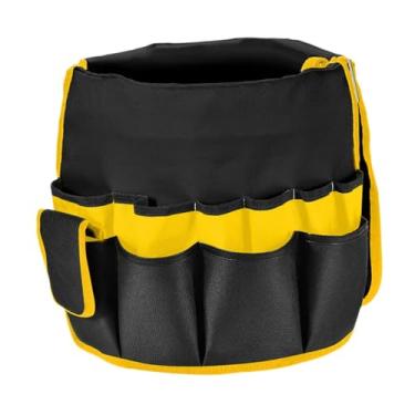 Imagem de FashionCha Conjunto de Ferramentas de Jardinagem Robusto, Presente Ideal para O Pai. Ótimo para Guardar Chaves E Ferramentas de Bricolagem, Amarelo Preto, Tamanho real