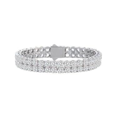 Imagem de SDA Pulseiras de corrente de tênis de diamante gelado, aço inoxidável, à prova d'água, nunca desbotam, 3,0 mm/4,0 mm, pulseiras redondas de zircônia cúbica de 5A para mulheres e homens (comprimento de