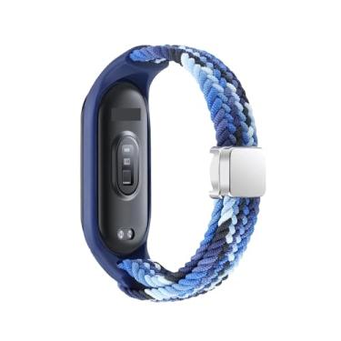 Imagem de FULNES Pulseira trançada para Xiaomi Mi Band 8 pulseira elástica de nylon solo com fivela magnética para relógio Miband 8 NFC, For Miband 8, Ágata