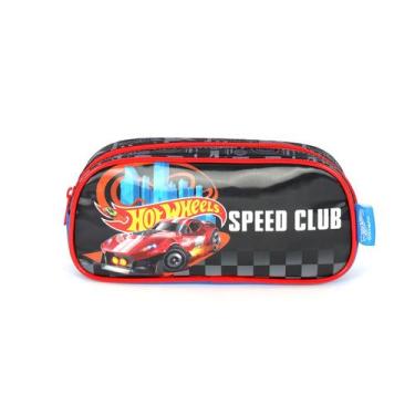 Imagem de Estojo Escolar Infantil Simples Hot Wheels - Luxcel, Preto