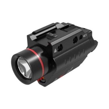 Imagem de Lanterna Tática 500LM Combo Com Laser Vermelho 5mw E LED Para Pistola,