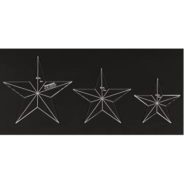 Imagem de Traceease 3 peças de modelos geométricos de estêncil em forma de estrela, 10 cm/12,7 cm/15,2 cm, régua de estêncil DIY para medidas geométricas - modelo de 0,6 cm de espessura