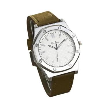 Imagem de Relógio De Pulso Masculino Com Pulseira De Couro, Mostrador Grande, Mo