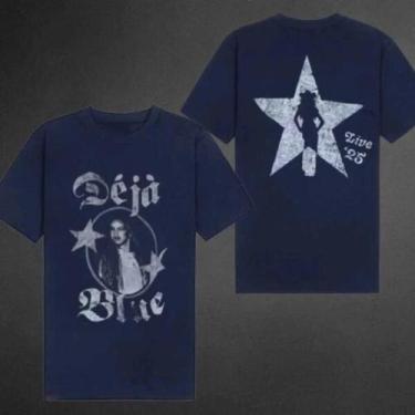 Imagem de Camiseta Unissex Estampada Confortável Em Jeans Carter Manga Curta Par