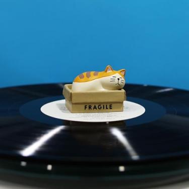 Imagem de sdroceRyaM Caixa de decoração de toca-discos, acessório para toca-discos de gato, decoração de desenho animado, grampo de peso para amortecimento de vibrações, disco LP