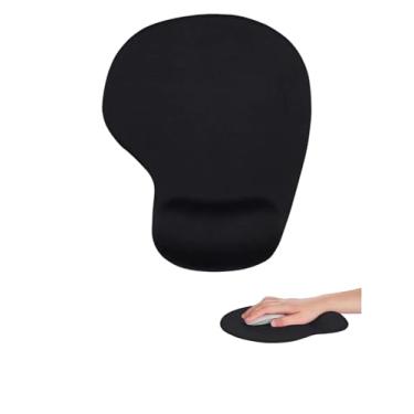 Imagem de Mouse pad de escritório com suporte de pulso de gel - mouse pad ergonômico para mesa para jogos - Design gamepad base de borracha para laptop, preto