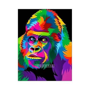 Imagem de Kit De Pintura Em Diamante 5D DIY Com Gato Leão E Tigre, Pedras Redond