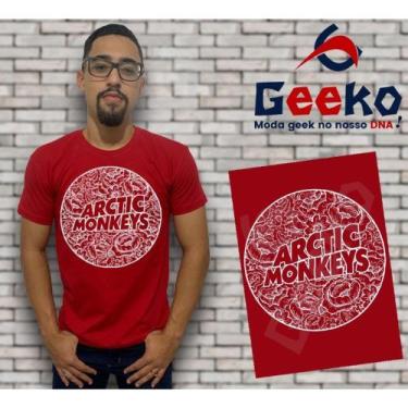 Imagem de Camiseta Arctic Monkeys Indie Alternativo Rock Geeko, Vermelho, Letras