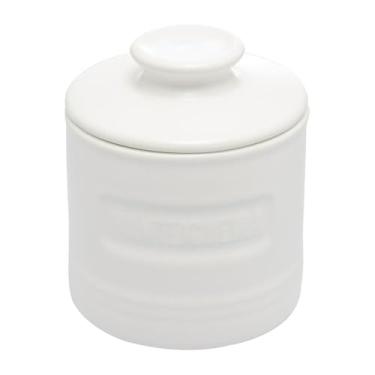 Imagem de WOLFF - Manteigueira Francesa de Cerâmica com Tampa Branca Matte 8cm x 8cm x 9cm