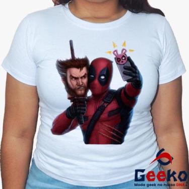 Imagem de Baby Look Deadpool e Wolverine 100% Algodão - Geeko, Branco, M