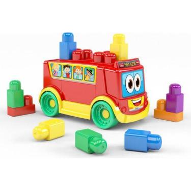 Imagem de Ônibus Blocolândia Vermelho 10 Peças Mk423 2542 - Dismat