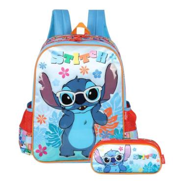 Imagem de Mochila De Costas E Estojo Stitch Disney Escolar - Luxcel-Unissex