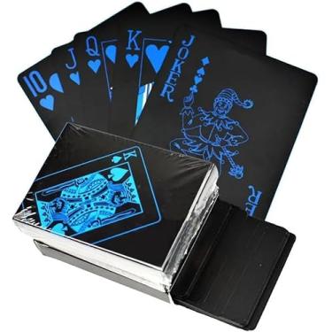 Imagem de Baralho Black Luxo À Prova D'água 54 Cartas | Baralho Preto de Plástico PVC Premium | Jogo de Poker Mágica Truco | Resistente e Flexível Estilo Profissional