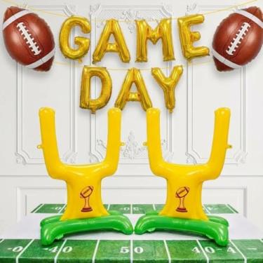 Imagem de Football Party Decorations Includes Football Goalpost Game Day banner Foil Balloons for Kids Adults Sports Theme Touch down Birthday Major Tailgating Season Celebration Supplies