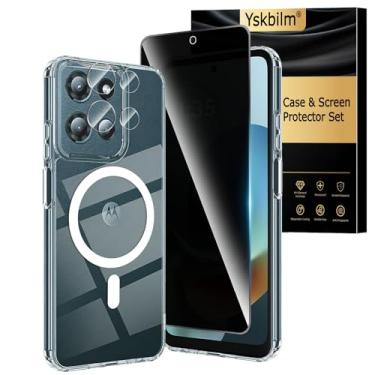 Imagem de Capa para Moto G 2026, com protetor de tela e protetor de lente de câmera, [antiamarelamento] [compatível com Magsafe] Capa magnética fina à prova de choque para Moto G 2026, transparente