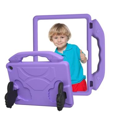 Imagem de Yunir Capa para Tablet Fire HD 10 para Crianças (versão 2023/2021), Capa Leve à Prova de Choque, Protetor de Tela Integrado Com Suporte de Alça, Recortes Precisos Laváveis ​​para Fire (Roxo claro)