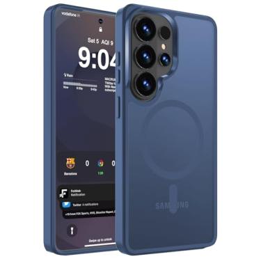 Imagem de WRJ Capa magnética fosca para Samsung Galaxy S26 Ultra de 6,9 polegadas, [compatível com Magsafe] [proteção contra quedas de grau militar] Capa protetora fina transparente antiarranhões à prova de