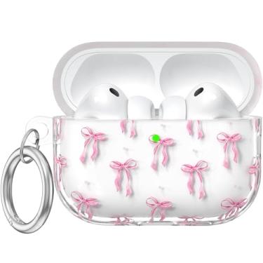 Imagem de Dgege Capa para AirPods Pro 3 (2025), capas protetoras de TPU macio para AirPods Pro 3ª geração com chaveiro. Linda flor compatível com Apple AirPods Pro 3 para mulheres e meninas, LED frontal visível