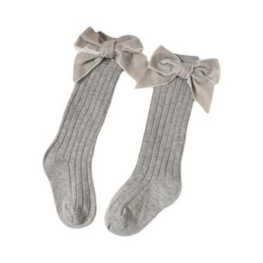 Imagem de Meias Altas Vermelhas Brilhantes Para Meninas Bebês Outono Inverno Laç