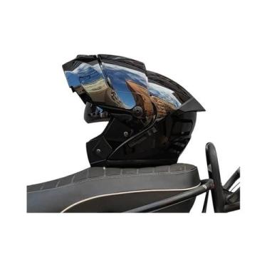 Imagem de Capacete Modular Aprovado Pelo DOT Com Dupla Lente E Visor Interno Par