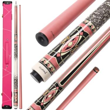 Imagem de YEUEK Taco de sinuca de fibra de carbono Cuppa 12,5 mm ponta baixa deflexão, bastões de sinuca de bordo canadense de 147 cm, presentes profissionais para mulheres e mulheres