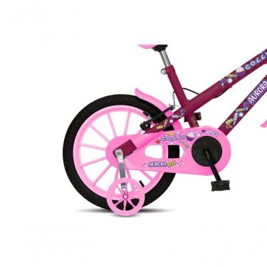 Imagem de Bicicleta Aurora Fest, Aro 16, Com Freios V-brake, Com Rodas De Apoio, Capa Corrente E Cestinha Roxo