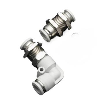 Imagem de 1 peça tampa branca 4 6 8 10 12 14 16 mm anteparo e acoplador de encaixe de ar pneumático de latão para compressor de ar (PLM-6)