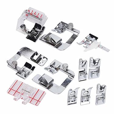 Imagem de Acouto Conjunto de Calcador Premium de 11 Unidades para Máquinas de Costura - Bainha, Bainha Enrolada e Acessórios de Ponto Paralelo Com Fácil Instalação