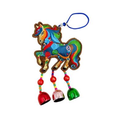 Imagem de CarpNettore Pingente de Cavalo em Pelúcia Bordada, Ornamento Do Zodíaco Chinês, Estatueta de Tecido, Colecionável, com Função de Pendurar, Ideal para Decoração de, Bordado de Café, Sinos